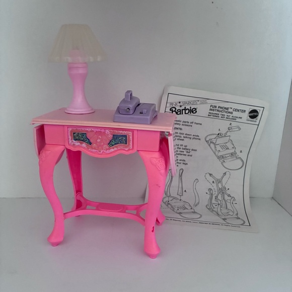 Vintage Barbie ‘Pink Sparkles Fun Phone Center’ WORKS: see video - Picture 3 of 12